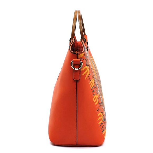 Bohemian Wooden Top Handle 2-1 Satchel/ Purse - Picture 7 of 8